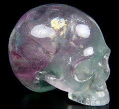 Nice 1.5“ Fluorite Carved Crystal Skull without Jaw