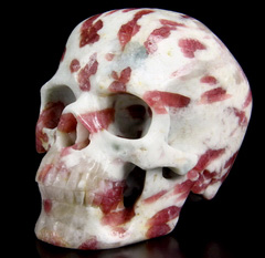 Gemstone Huge 4.3" Tourmaline Carved Crystal Skull, Super Realistic