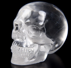 Clear 2.0" Quartz Rock Crystal Carved Crystal Skull, Realistic
