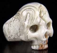 Gemstone Size 8.5, Crazy lace Agate Carved Crystal Skull