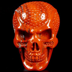 Red Jasper Carved Crystal Skull Buckle