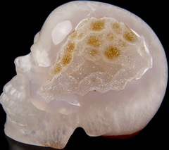 Amazing 2.4" Agate Geode Carved Crystal Skull