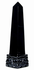 3.5" Black Obsidian Carved Crystal Skulls Sculpture