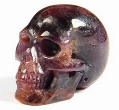 Gemstone 1.1" Ruby Carved Crystal Skull, Realistic