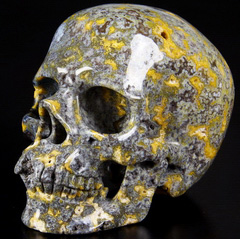Huge 5.3" Blue Ocean Agate Carved Crystal Skull, Super Realistic