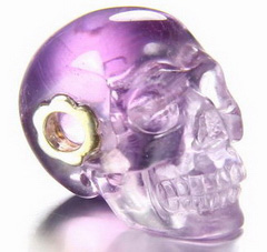 Gemstone Amethyst Carved Crystal Skull Pendant