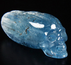 Gemstone 1.8" Aquamarine Carved Crystal Skull