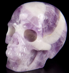 2.4" Amethyst Carved Crystal Skull, Realistic