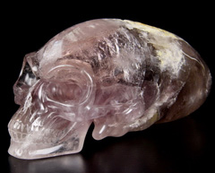 Gemstone Huge 7.8" Amethyst Carved Elongated Mayan Alien Crystal Skull