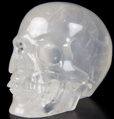 Gemstone 2.5" Milky Quartz Rock Crystal Carved Crystal Skull, Realistic