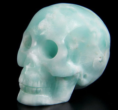 Gemstone 1.6" Aragonite Carved Crystal Skull, Realistic