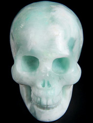 Gemstone 1.6" Aragonite Carved Crystal Skull, Realistic