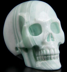 Gemstone 1.5" Aragonite Carved Crystal Skull, Realistic