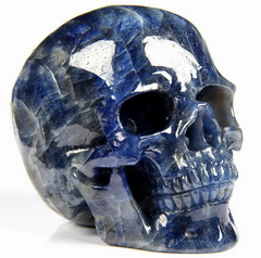 Amazing Gemstone 3.2" Sapphire Corundum Carved Crystal Skull, Super Realistic