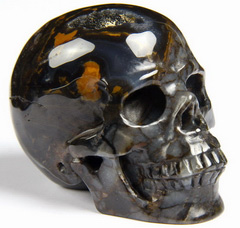 2.5" Agate Carved Crystal Geode Skull, Realistic