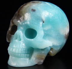 2.0" Chinese Amazonite Carved Crystal Skull, Realistic