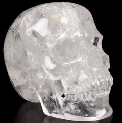 Lifesized 7.8" Quartz Rock Crystal Carved Crystal Skull, Super Realistic