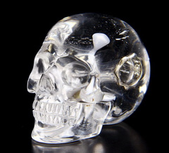 Clear 1.4" Quartz Rock Crystal Carved Crystal Skull Pendant