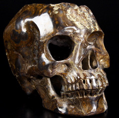 Huge 5.9" Empire Red Agate Geode Carved Crystal Skull