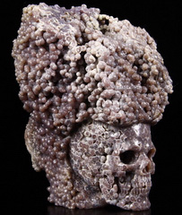 Nice Huge 4.6" Purple Grape Agate Carved Crystal Skull Sculpture
