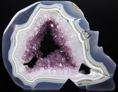 (3.5LB)Amazing Amethyst Geode Lifesized Titan 9.0" Amethyst & Agate Geode Carved Crystal Skull, Realistic
