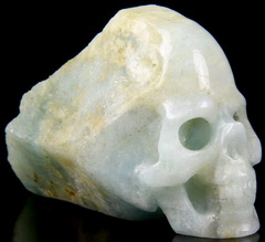 Gemstone 1.9" Aquamarine Carved Crystal Skull