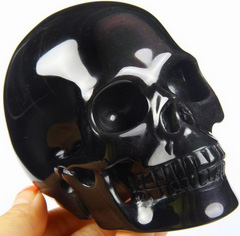 Huge 4.1" Rainbow Obsidian Carved Crystal Skull, Realistic