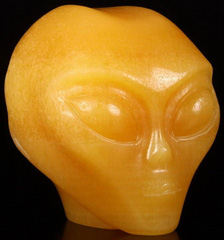 Huge 4.0" Beeswax Jade Star Being Female Alien Crystal Skull Companion, Hand Carved Gemstone Fine Art Sculpture,, Reiki Healing Stone Statue