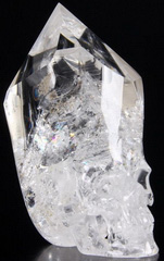 4.0" Quartz Rock Crystal Carved Crystal Skull, Realistic