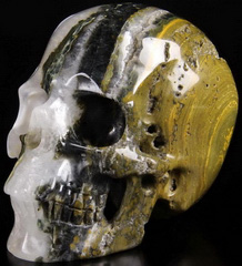 5.0" Ocean Jasper Carved Crystal Skull, Super Realistic