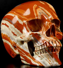 lifesized 7.2" Red Jasper Carved Crystal Skull,Super Realistic