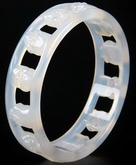 3.5" Agate Carved Crystal Skull Bracelets/ Bangles