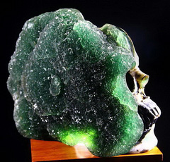 Amazing 7.9" Fluorite Mineral Carved Crystal Skull Sculpture, Realistic, Crystal Healing