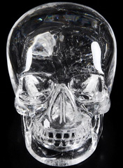Huge 8.4" Quartz Rock Crystal Carved Crystal Mitchell-Hedges Crystal Skull of Doom Replica Sculpture, Healing