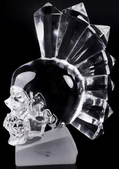 Original 4.9" K9 CRYSTAL Carved Crystal Punk Skull, Realistic, Crystal Healing