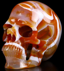 Nice 3.7" Agate Carved Crystal Skull,Super Realistic, Crystal Healing