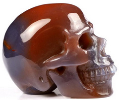 Gemstone 2.0" Mozambique Agate Carved Crystal Skull, Realistic, Crystal Healing
