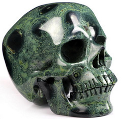 Huge 5.0" Kambaba Jasper Carved Crystal Skull,Super Realistic, Crystal Healing