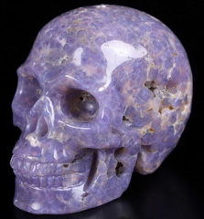 Gemstone 2.0" Purple Grape Agate Carved Crystal Skull, Realistic, Crystal Healing