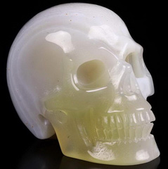 1.8" Agate Carved Crystal Skull, Realistic, Crystal Healing