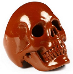 Nice US SIZE #8 Red Jasper Carved Crystal Skull Ring, Crystal Healing