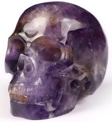 2.0" Fluorite Carved Crystal Skull, Realistic, Crystal Healing