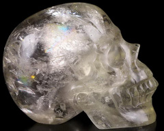 Rainbow 2.0" Citrine Carved Crystal Skull, Realistic, Crystal Healing