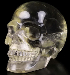 2.0" Citrine Carved Crystal Skull, Realistic, Crystal Healing