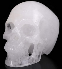 Huge 5.0" Angolan Quartz Rock Crystal Carved Crystal Skull,Super Realistic, Crystal Healing