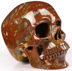 Gemstone Huge 4.7" Indian Agate Carved Crystal Skull,Super Realistic, Crystal Healing