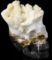 5.2" Stalactite Carved Crystal Skull, Realistic, Crystal Healing