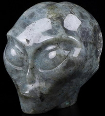 Huge 4.2" Labradorite Star Being Female Alien Crystal Skull Companion Hand Carved Gemstone Fine Art Sculpture,, Reiki Healing Stone Statue