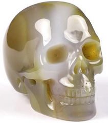 Nice 2.0" Agate Carved Crystal Skull, Realistic, Crystal Healing
