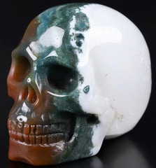 Nice 2.0" Indian Agate Carved Crystal Skull, Realistic, Crystal Healing